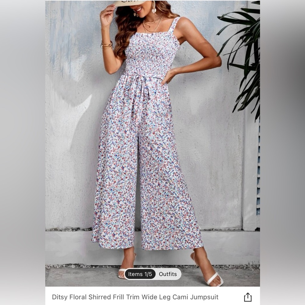 Floral wide leg jumpsuit